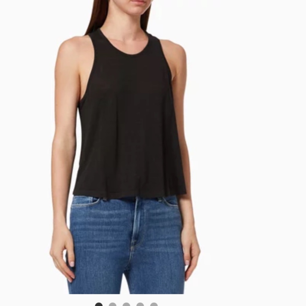 Frame Black Swingy Tank Organic Linen